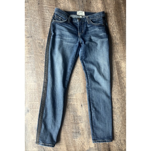 Current/Elliott Denim - Current/Elliott Leather Tuxedo Stiletto jeans 26 29